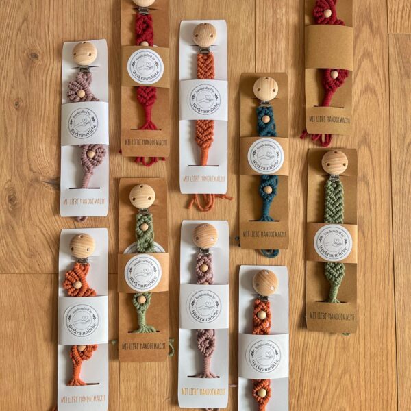 Makramee Workshop, Produkt Schnullerkette - Werkraumliebe DagnyHilpert