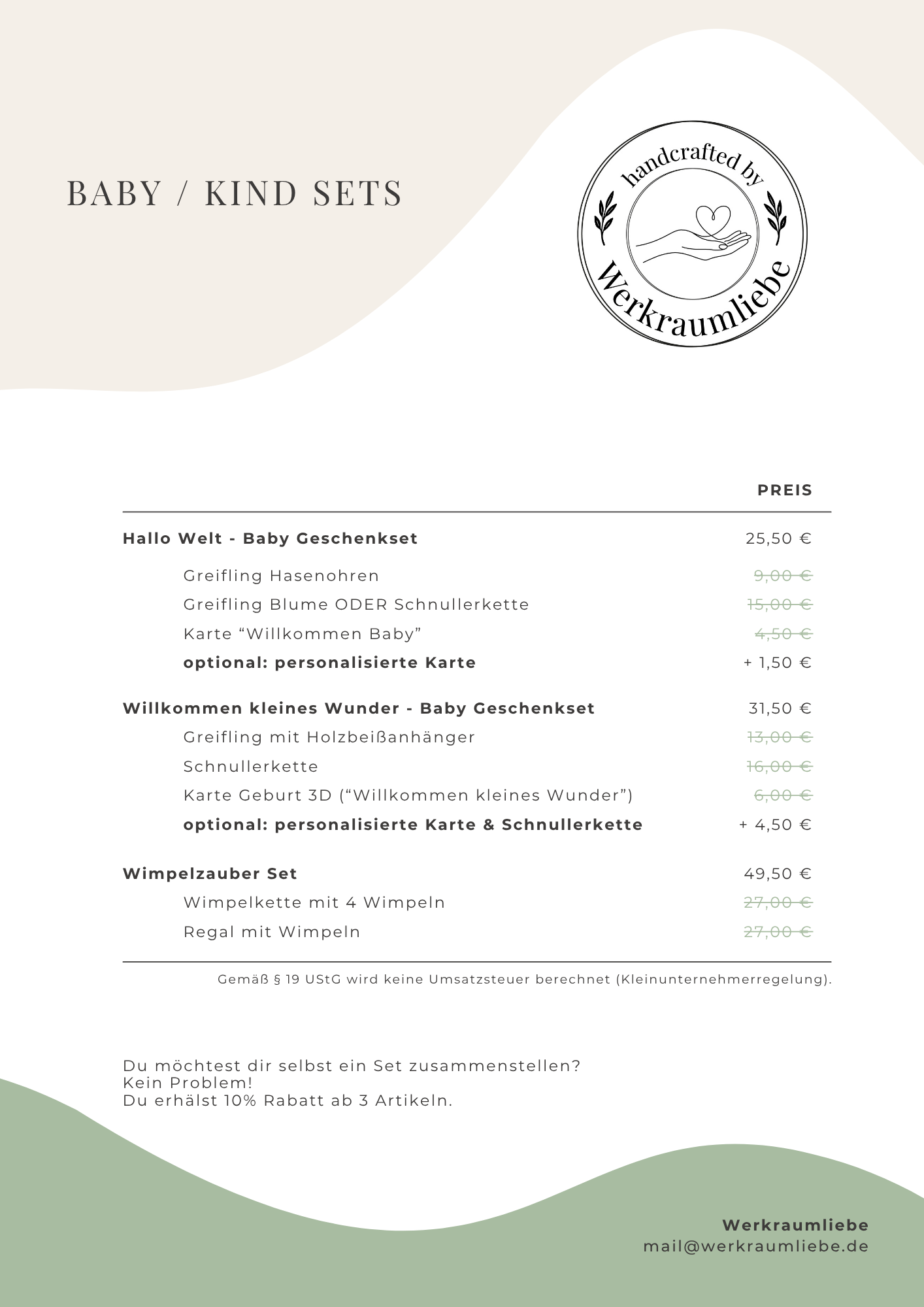 Preisliste Werkraumliebe Dagny Hilpert Makramee personalisiert handgemacht