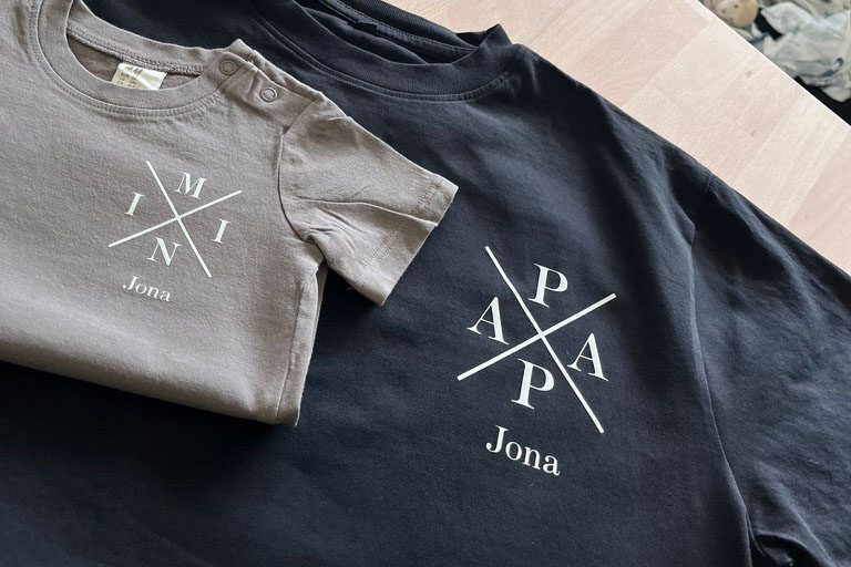 Personalisierte Shirts Papa Baby - handgemachte Produkte von Werkraumnliebe Dagny Hilpert