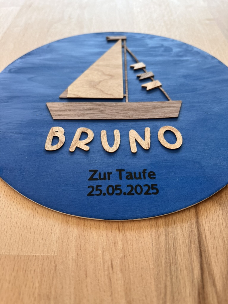Personalisiertes Türschild zur Taufe - handgemachte Produkte von Werkraumnliebe Dagny Hilpert